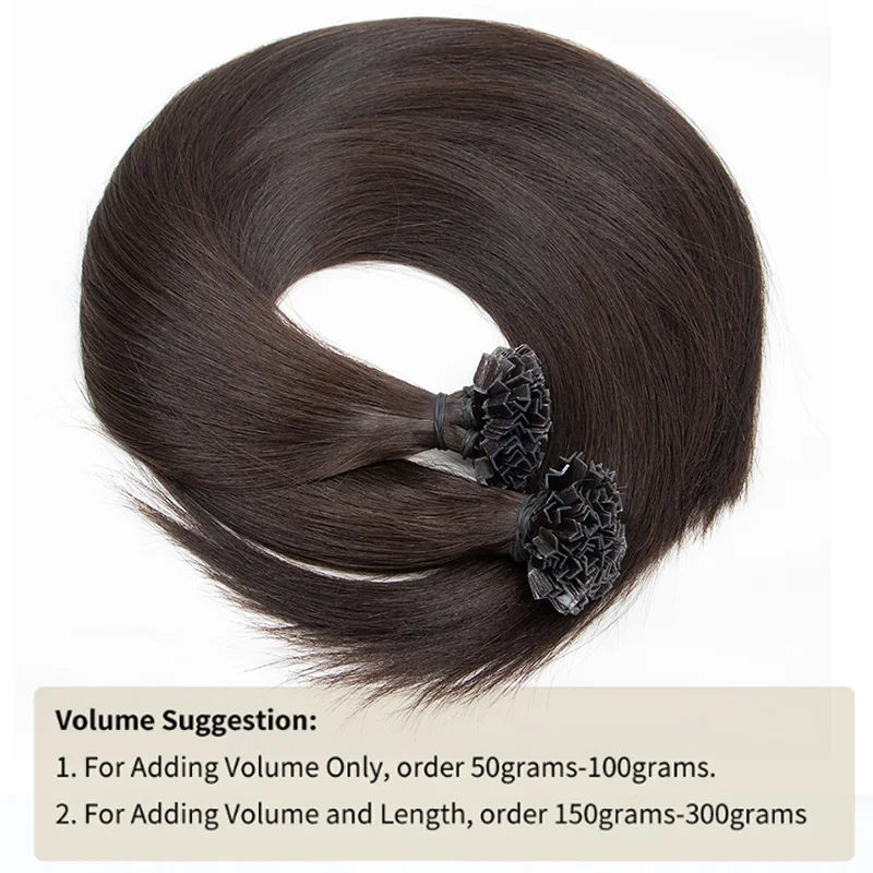 Keratin Hair K Tip V Tip Hot Fusion Human Hair Natural Hair Extensions Italy Keratin Glue Machine Remy Hair 3-6 Months Lifespan