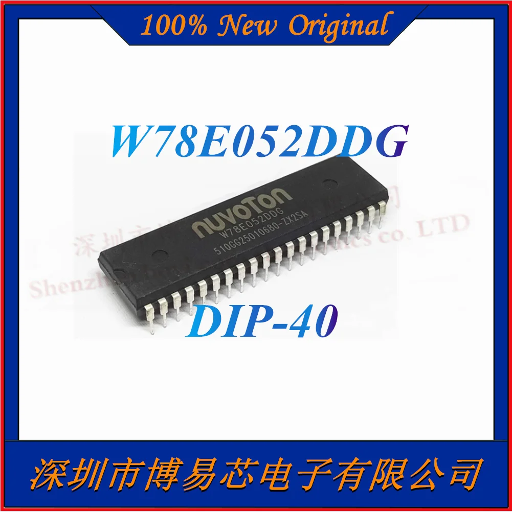 

NEW W78E052DDG CPU main frequency: 40MHz Voltage range: 2.4V~5.5V Storage capacity: 8KB Total RAM capacity: 256Byte DIP-40