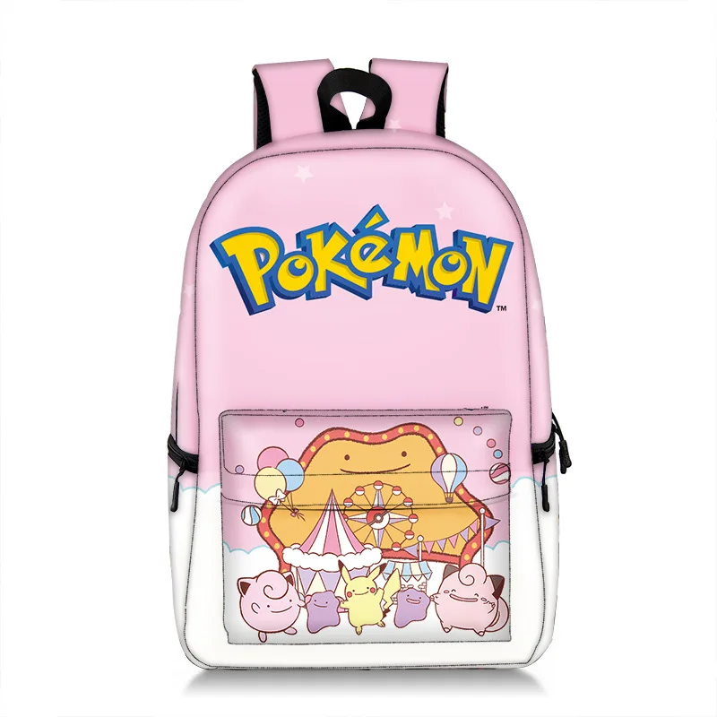 

Cartoon Pikachu Backpack Set Mochila Desenho Animado Anime Pokemon Student Schoolbags with PenBag Student Travel Bag Girls Boys