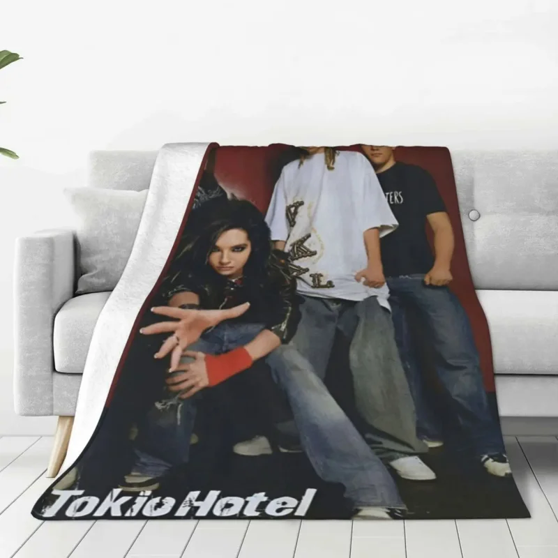 

To-kio Hotel Blanket Bill Kaulitz Travel Office Flannel Bedding Throws Soft Warm Couch Chair Custom Bedspread Birthday Gift