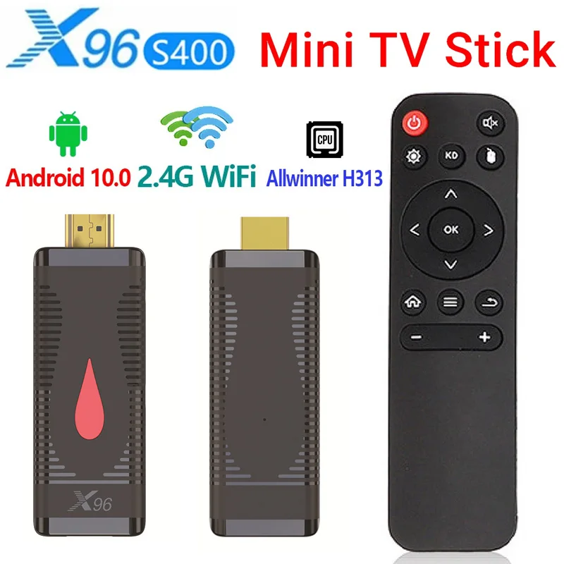 X96 S400 TV Dongle Android10.0 Allwinner H313 Smart TV Stick Mini 2GB 16GB 1GB 8GB 2.4G Wifi 4K HD Media Player Set Top Box for xiaomi x96q tv box android10 16gb allwinner h313 quad core 4k 60fps smart tvbox wifi google player youtube x96 set top box