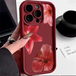 Wine Red Floral Soft Shockproof Phone Case Cover - 7 8 SE 2020 2022 (SC01 - JU - P0632)