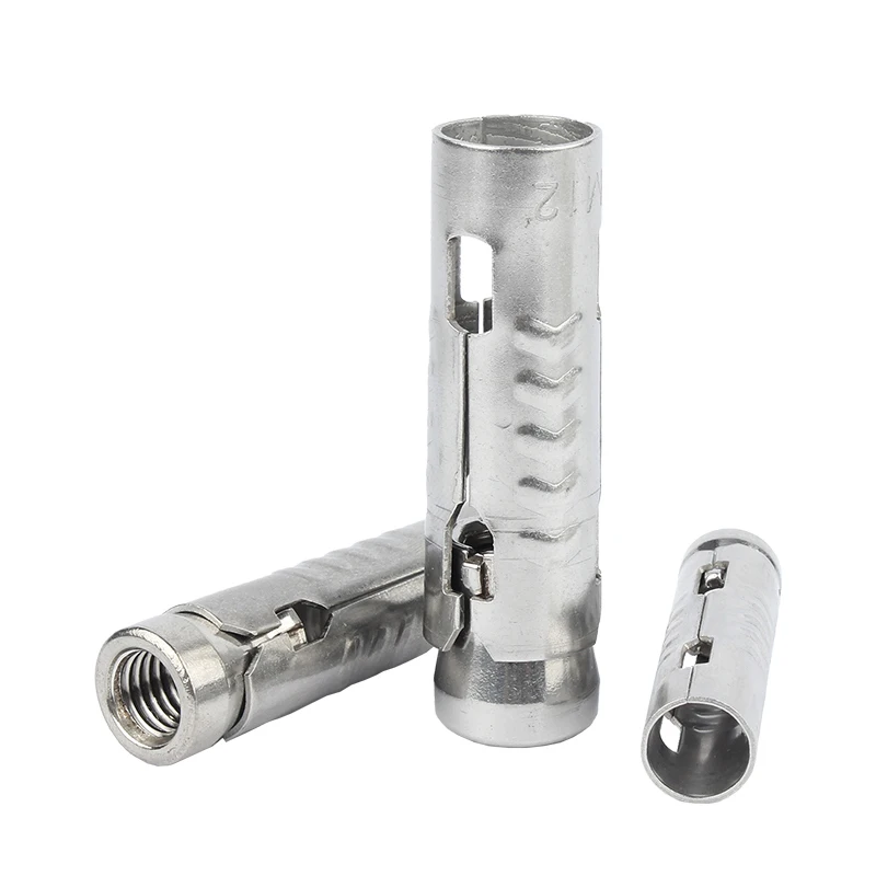 M6 M8 M10 M12 SUS Fish Scale Tube Three-piece one-piece Internal Expansion Bolt Concrete Anchor Screw 1-5pcs