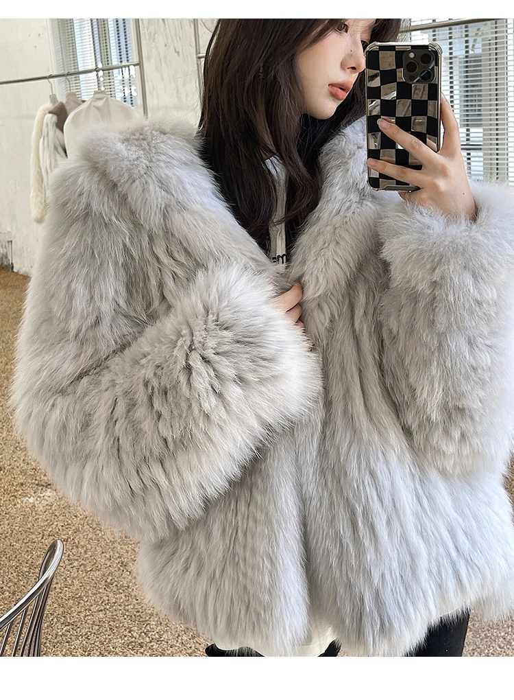 Winter Faux Fur Coat Women Hooded Loose Long Sleeve Outerwear High Street Luxury Fur Jacket Female Fashion Overcoats New