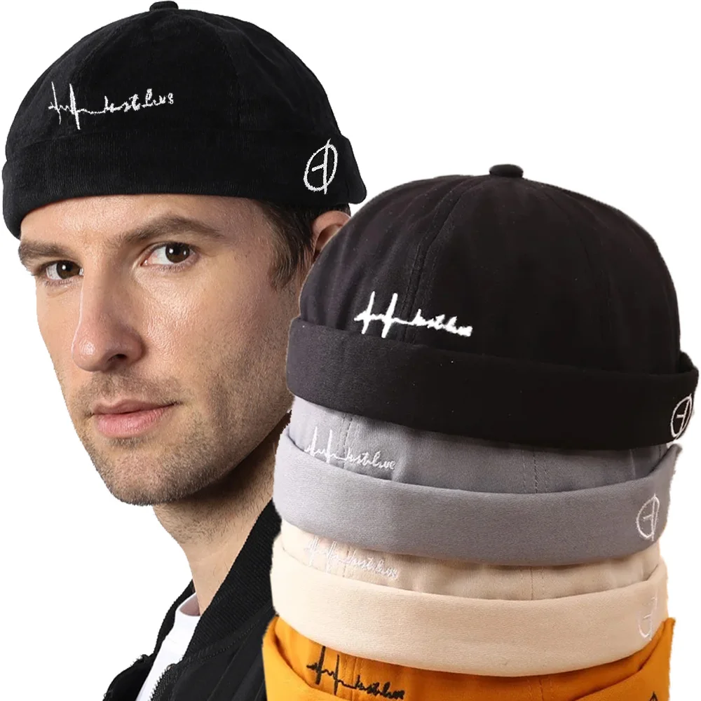 Casquette Homme Docker Maille Roulé Manchette Brimless Calotte Bonnet Réglable Respirant