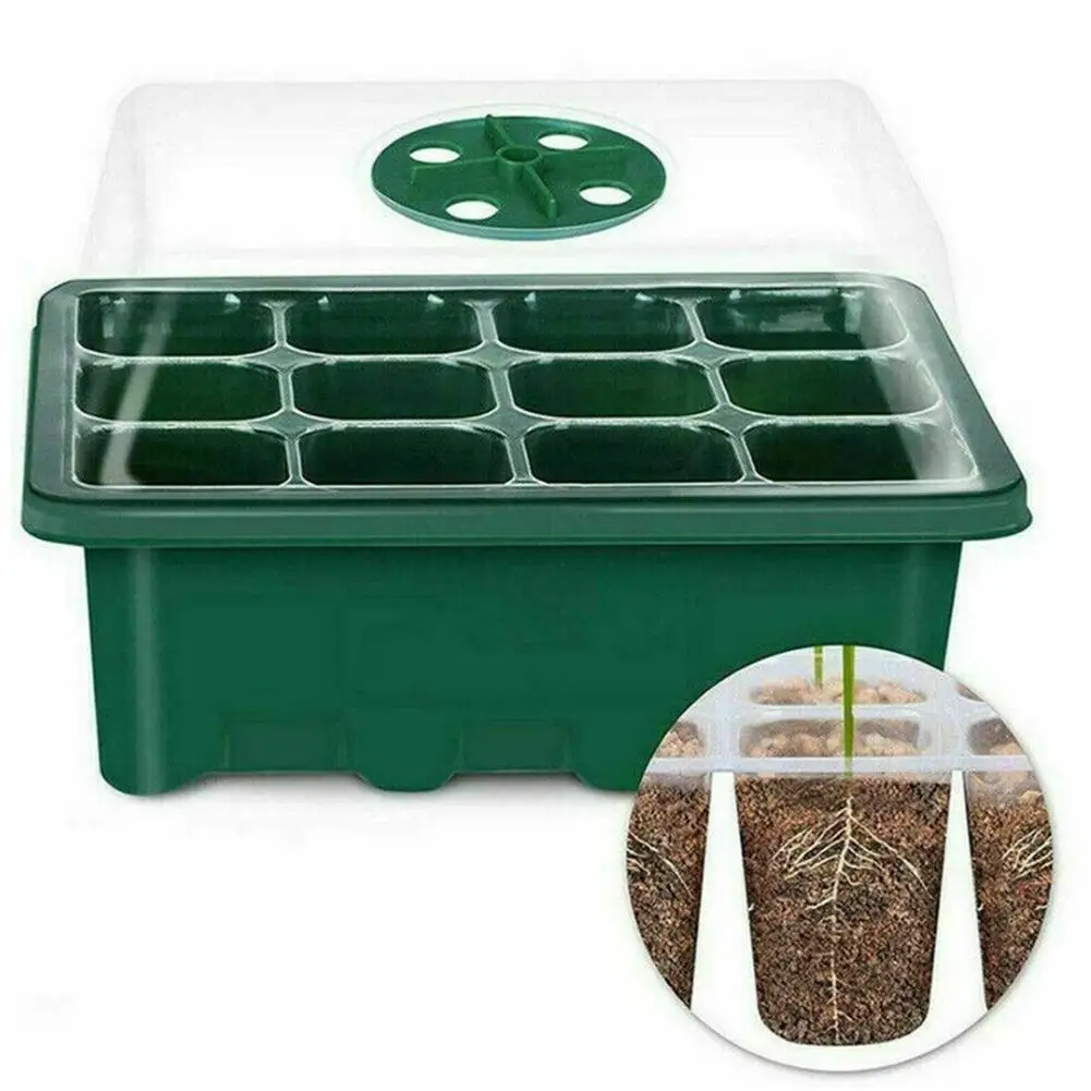 12 Vassoi Per Piante Set Rettangolo Radice Profonda Grow Box Indoor Outdoor Cell Starter Tray Vasi Per Piante Per Fiori Bonsai Erbe