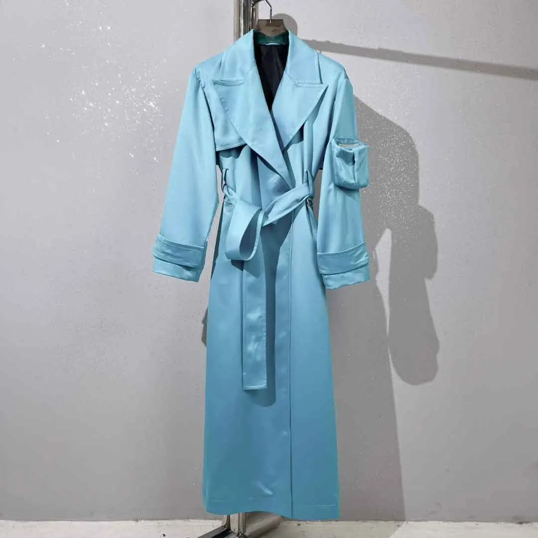 

New draping long trench coat