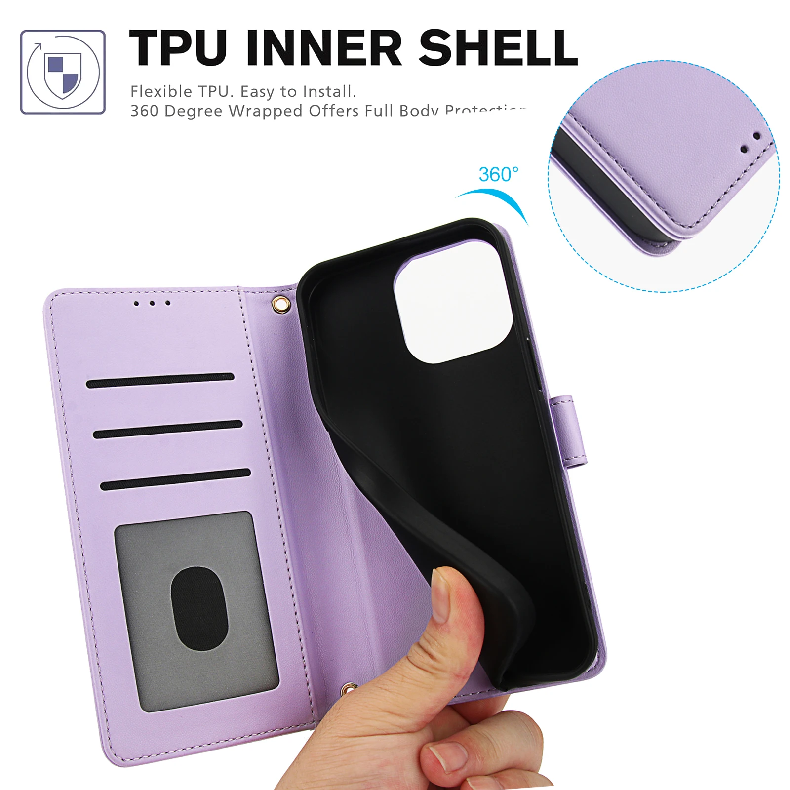 Capa de couro tipo carteira para cartões crossbody Solt para iPhone 16 Pro Max 15 Plus 14 13 12 11 XS XR SE 2022 Capa tipo cordão tipo livro_voghion.com