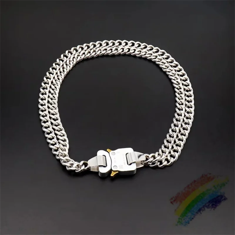 

Ожерелье с двойной цепочкой ALYX 9SM 2023ss 1017 для мужчин и женщин, летнее повседневное металлическое ожерелье с пряжкой, аксессуары