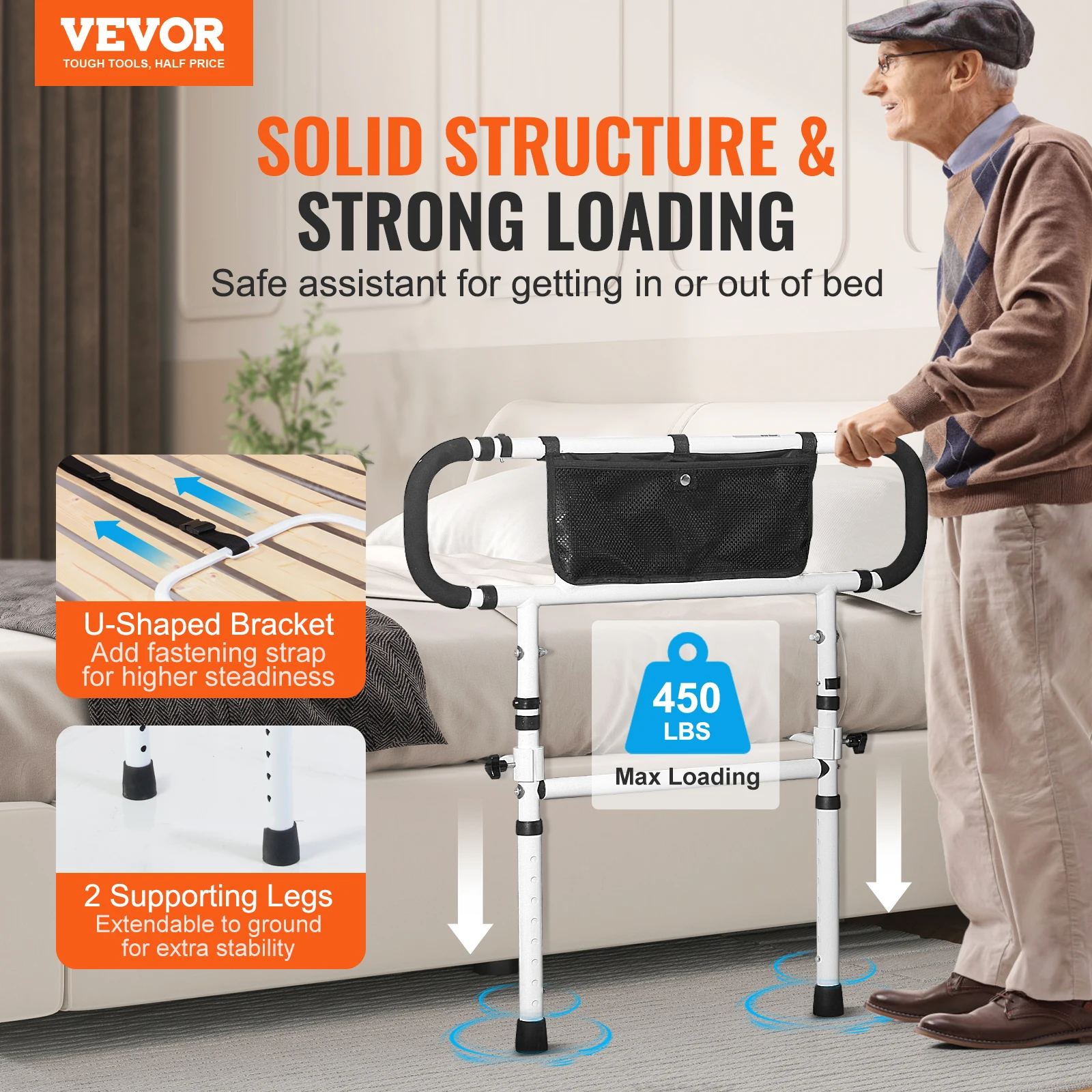 Foldable Bed Rails for Seniors 2