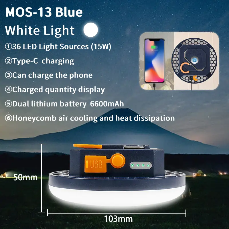 MOSLIGHTING 9900Mah Outdoor Camping Light Portable Rechargeable LED Magnet Tent Lamp Fishing Light Household Emergency Lighting - Image 11