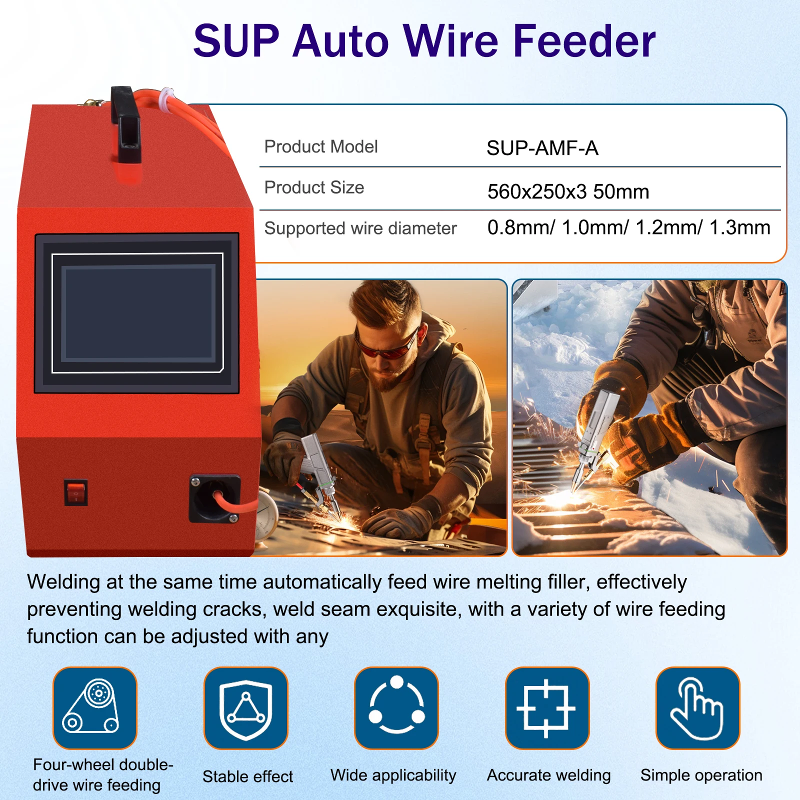 Portable 1300W Air Cooled Handheld Laser Welding Machine 4 IN1 Welder for Metal Stainless Steel Aluminum