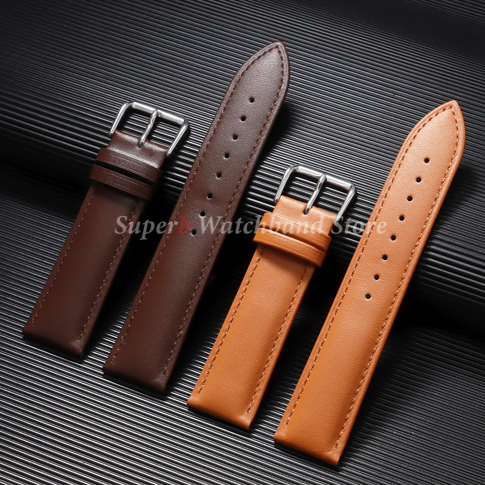 Premium Calfskin Leather Watchband - Soft Material Replacement Wrist Strap