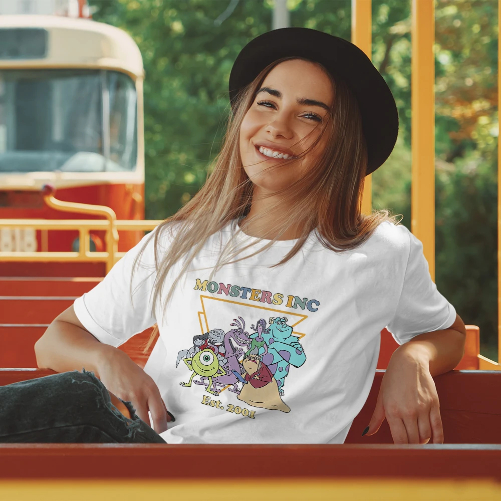 

Disney Women T Shirt Monsters Inc Print Classic Style Disneyland Vacation Clothes Instagram Fashion Trend Ladies Tops T-shirts