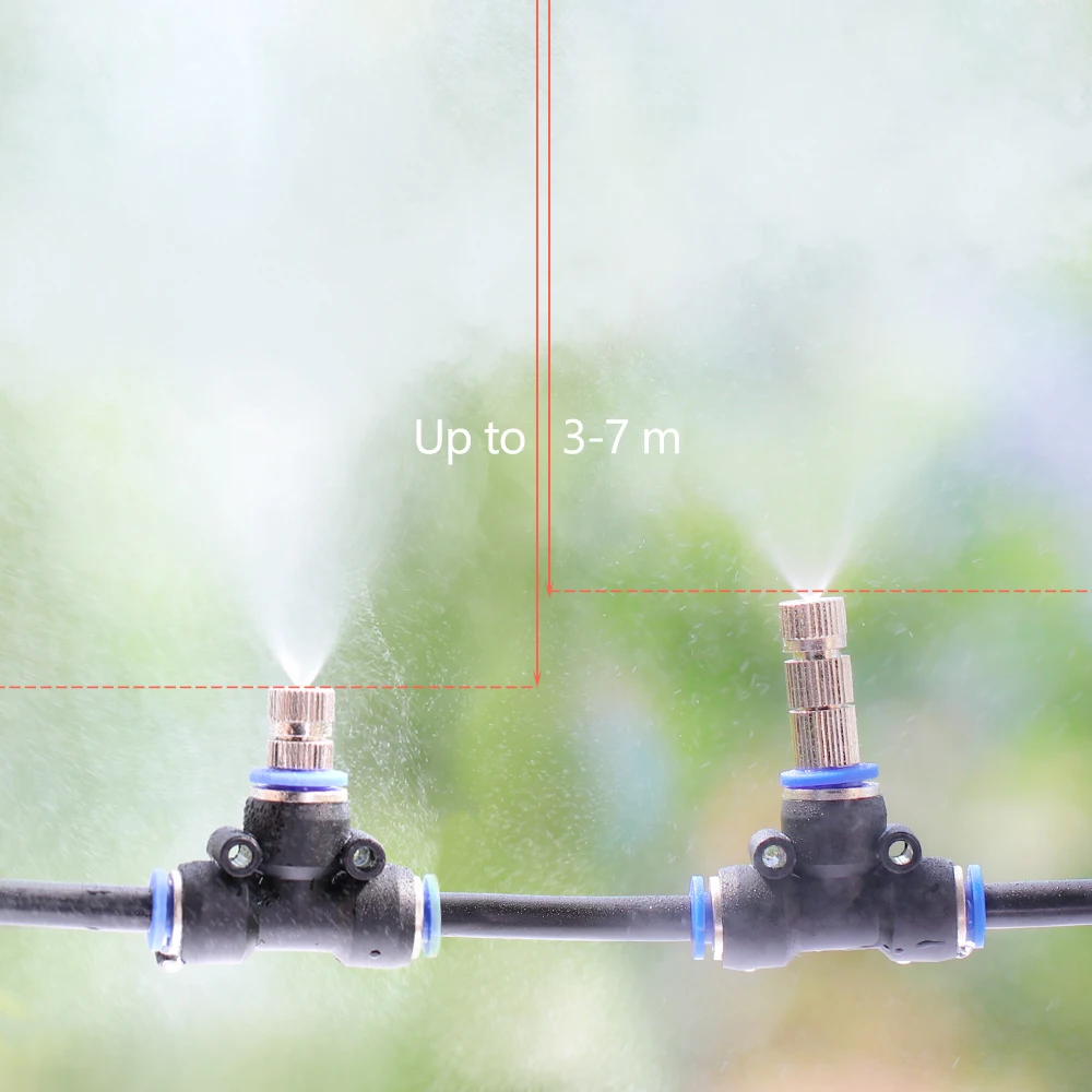 0.15-0.8mm Low Pressure Sprayer Nozzle 6mm Quick Insertion Mist Sprinkler for Outdoors Garden Yard Cooling Humidification Device 6