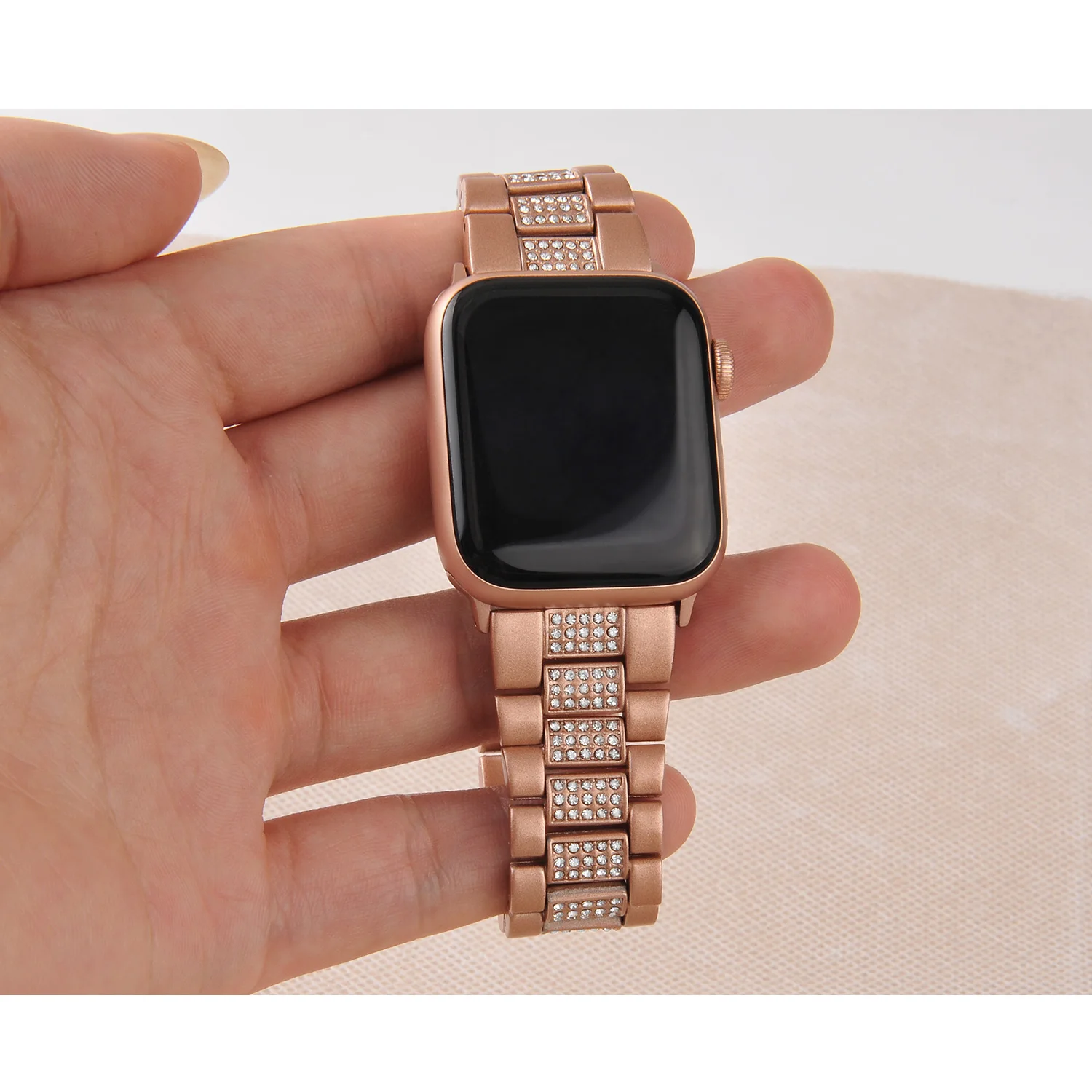 Metal + diamond Strap For Apple watch UItra 8 7 45mm 41mm stainless steel Sports Bracelet Band iWatch 6 5 4 3 SE 44mm 42mm 40mm