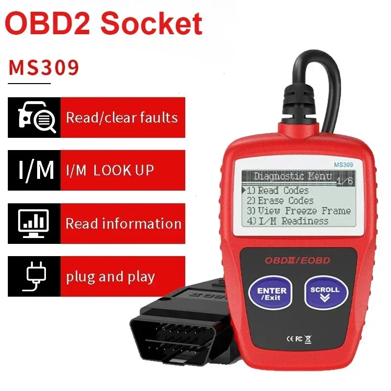 MS309 CAN BUS Engine Trouble Code Reader OBD2 Clear Fault Codes Diagnostic Scanning Tools Car Fault Diagnosis Instrument 2