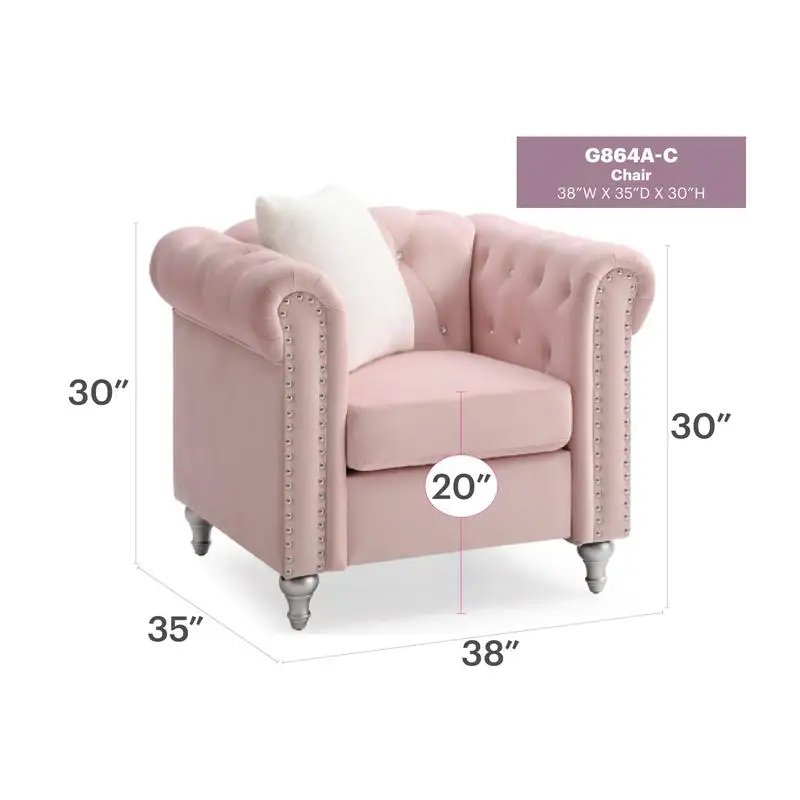 Contemporary Pink Lounge Chair – Modern Living Room Accent 5