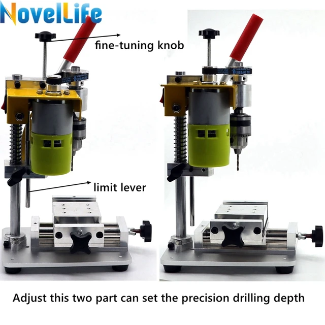 BERXOL Mini Drill Press, Benchtop Drill Press, Portable Electric Drilling  Machine, CNC 795 Motor, B10 Chuck, Drill Bit and Clamp for Metal Wooden