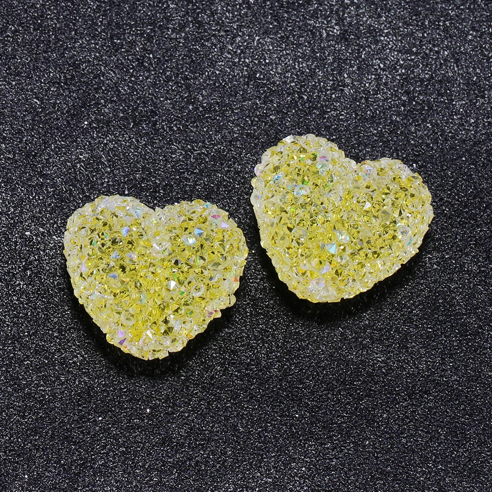4pcs Shiny Hearts Shape Resin Pendant Charms for Earrings Necklace Jewelry Making Diy Supplies Accessories Phone Case Decoration