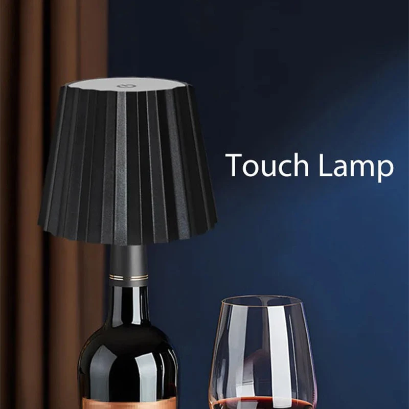Wireless Bottle Table Lamp Touch Control of 3 Colors and Stepless Dimming Night Lamp Suitable for Bar Wine Bottles Desk Lights 4