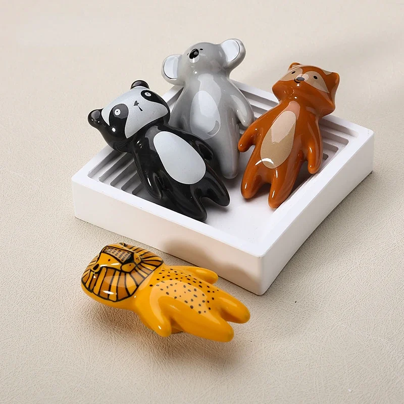 Ceramic Resin Furniture Handles Children's Room Handles Cartoon Cabinet Handles Drawer Knobs Animal Shapes Kids Cabinet Handles