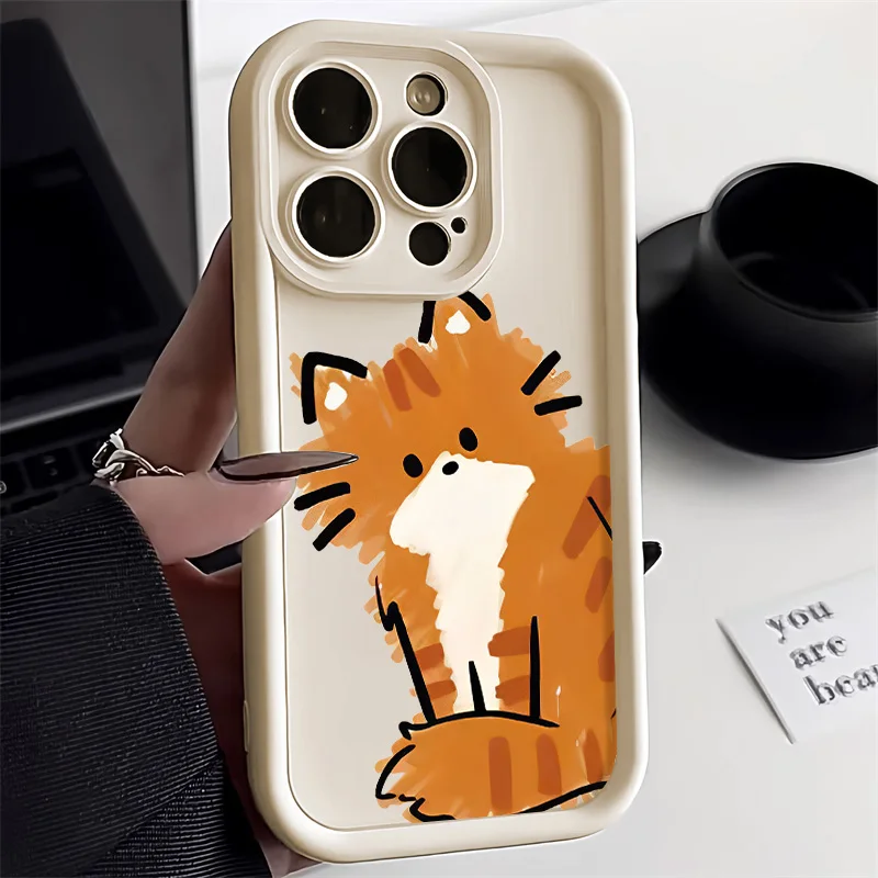 Candy Color Cute Cat Soft Silicone Matte Shockproof Phone Case