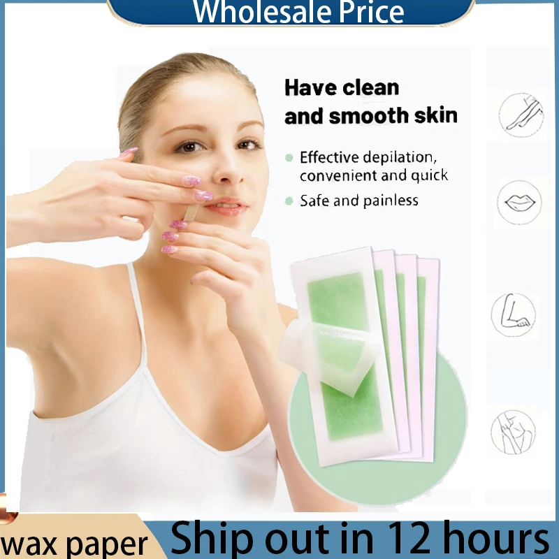 Facial Wax Strips, Facial Hair Removal, Quick and Painless Hair Removal Kit, for All Skin Types, 10 Pieces