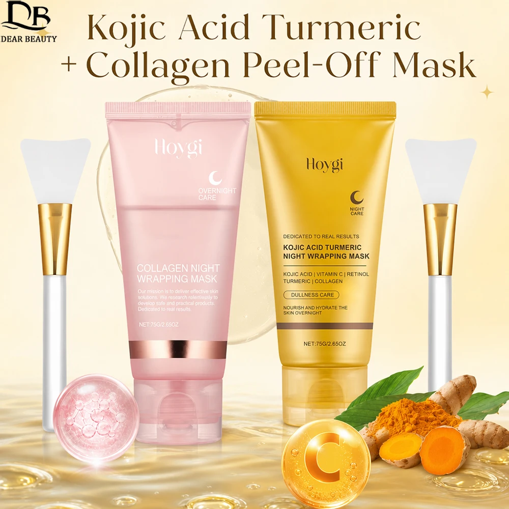 Revitalizing Collagen & Kojic Acid Turmeric Overnight Facial Mask Duo for Glowing, Nourished Skin
