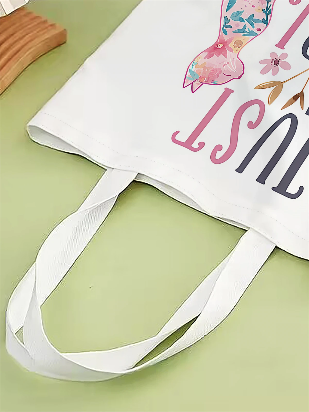 1pc,letter cat handbag, reusable fashionable handbag, multifunctional handbag, printed canvas shopping bag