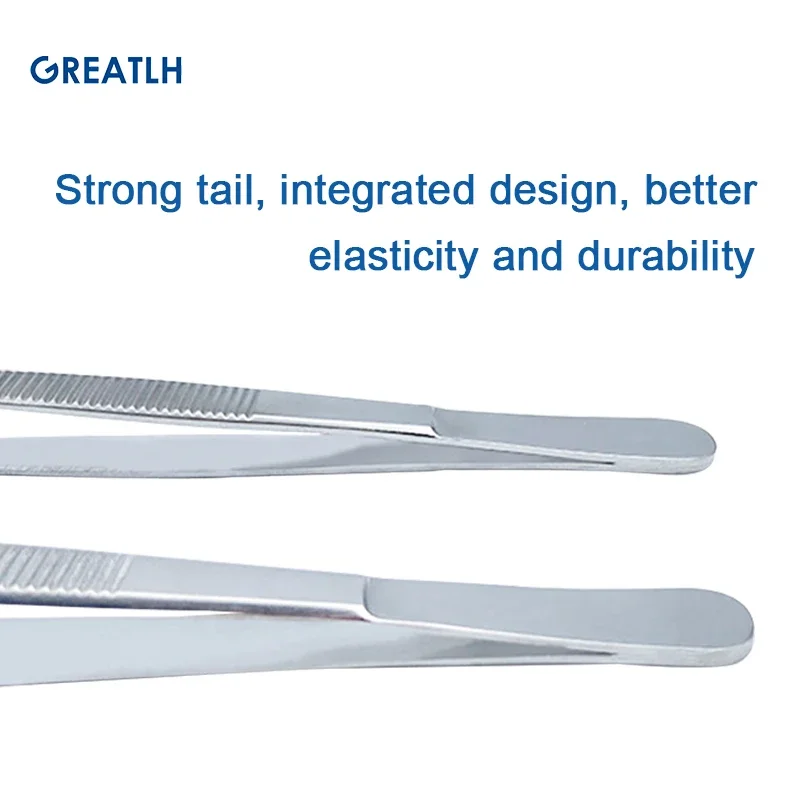 Ophthalmic Surgical Instruments Stainless Ophthalmic Medical Forceps Surgical Clmap Straight Curved Tweezers with Teeth