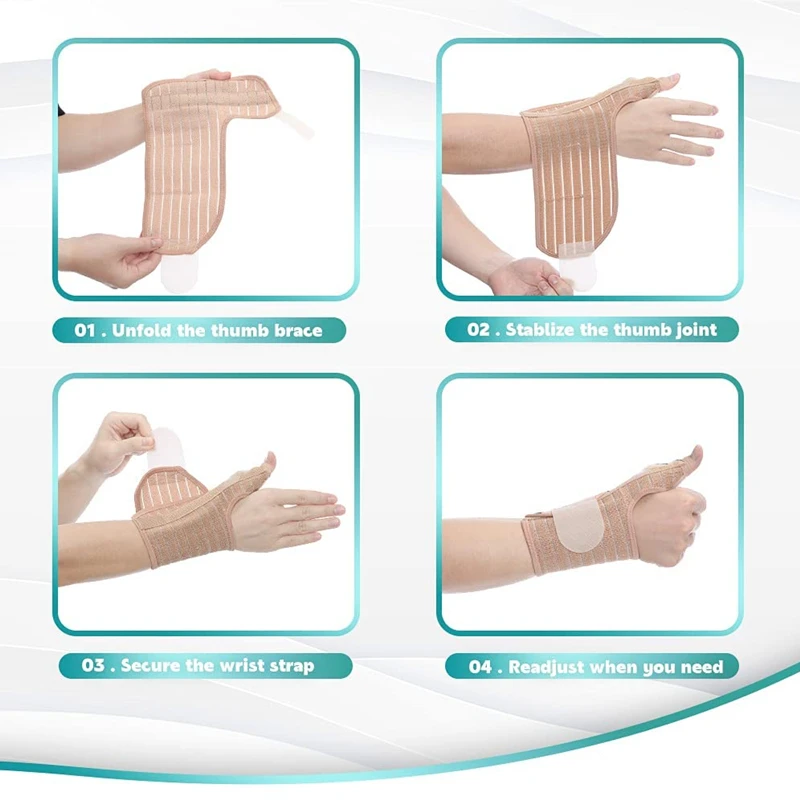 Breathable Wrist Thumb Support Brace for Men Women Adjustable Metal Splint Thumb Brace for Tendonitis Sprains Carpal Tunnel Pain 4
