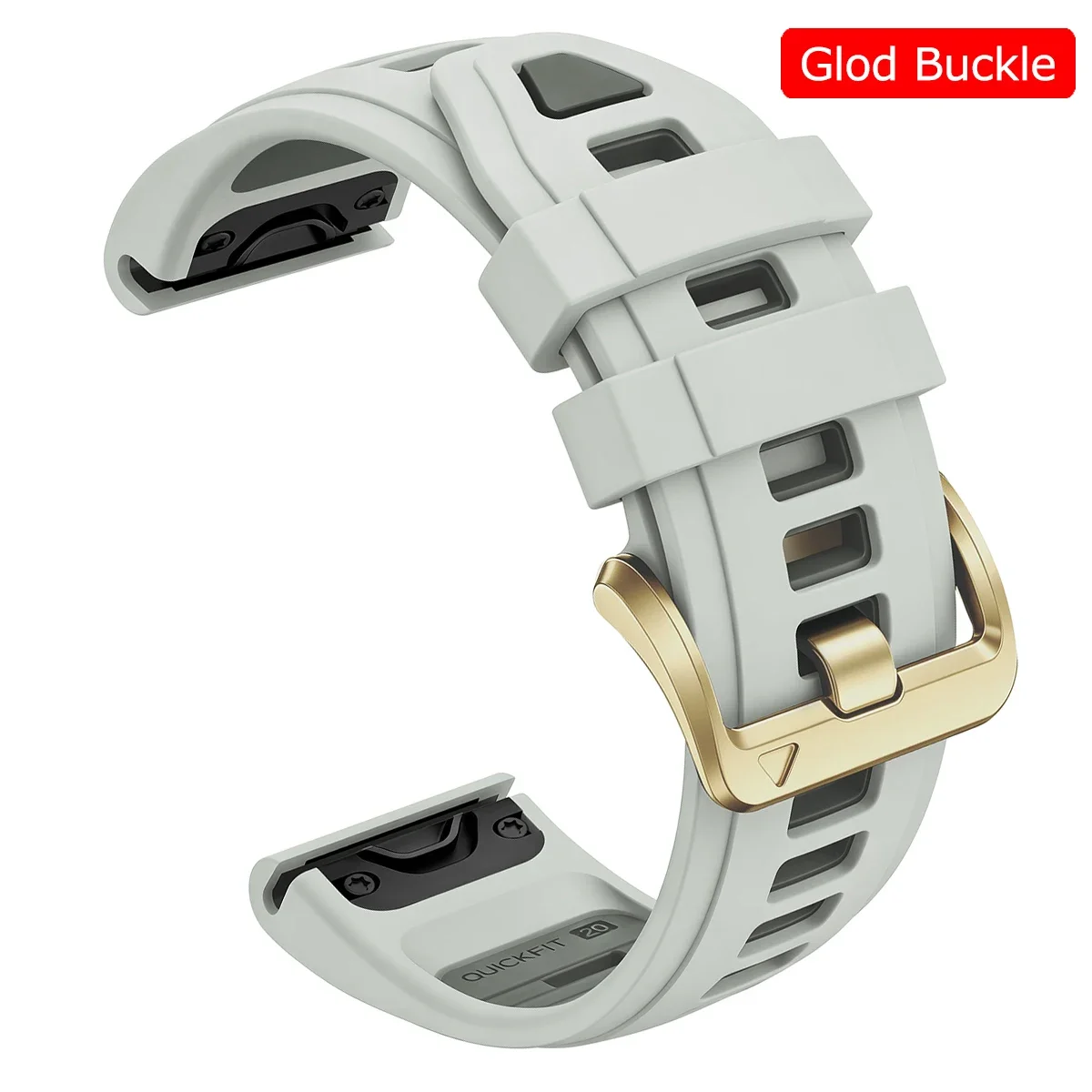 Enhanced QuickFit Silicone Watch Strap - 20mm Adjustable Band