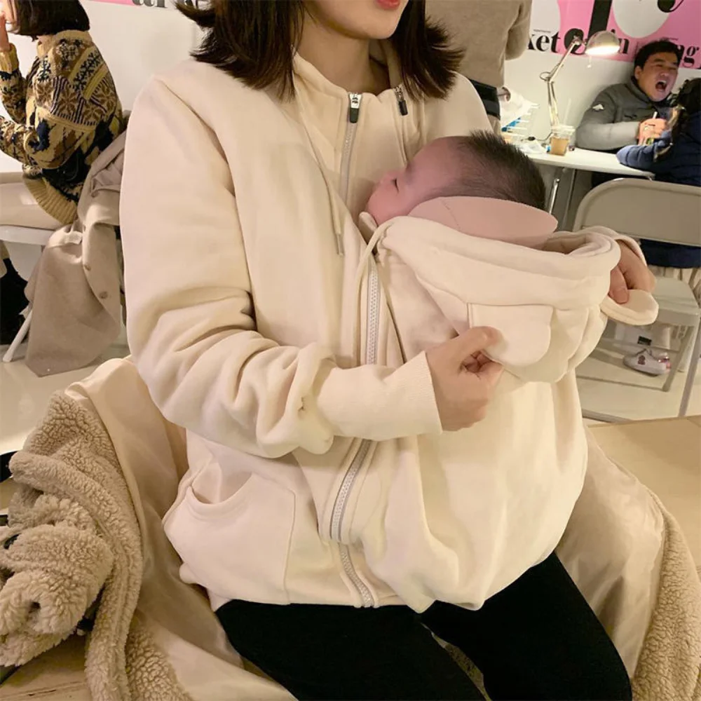 Parent-child One-piece Baby Baby Mother Breastfeeding maternity Clothes Spring Autumn Newborn Outing Clothes Coat Sweater 5