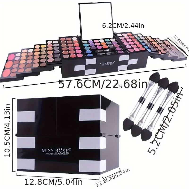 142-color eye shadow, 3-color blush, 3-color eyebrow powder makeup set, makeup artist's special makeup 6