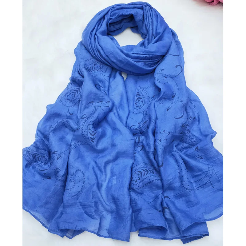 

Fashion Thin Beach Sun Protection Travel Women's Scarf Print Turban Stretch Cotton Neck Brace Soft Comfortable Outside Shawl B20