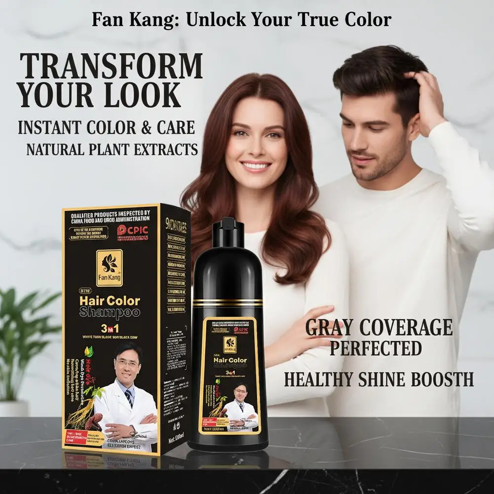Revitalizing Black Hair Dye Shampoo - Instant Semi-Permanent Color Solution