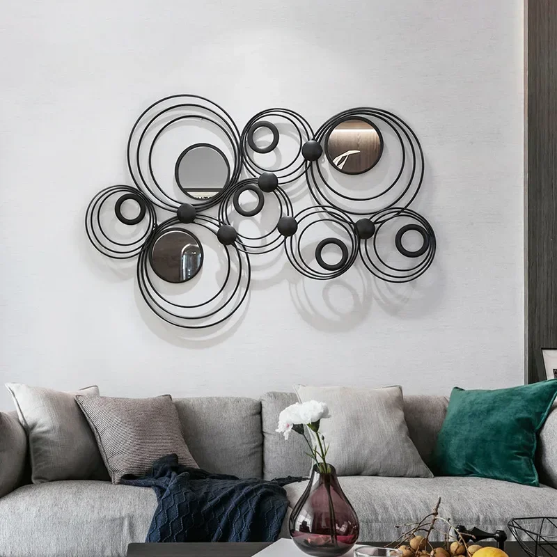 

American Living Room Sofa Background Wall Creative Pendant Bedroom Pendant Wall Decoration Handmade Wrought Iron Wall Decoration