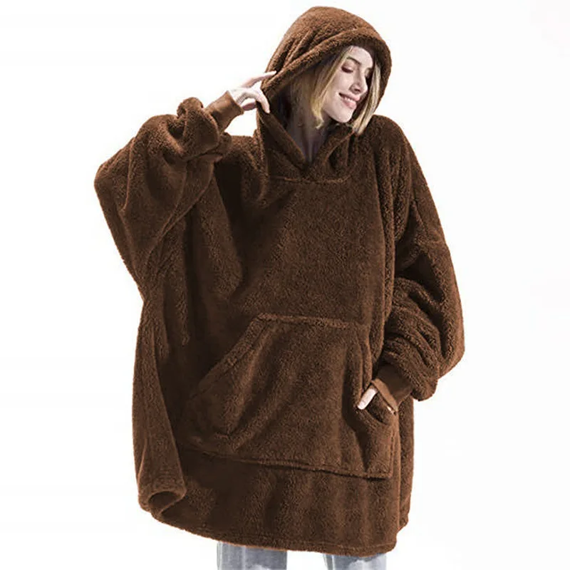 Unisex Fleece Hooded Coat Autumn Winter
