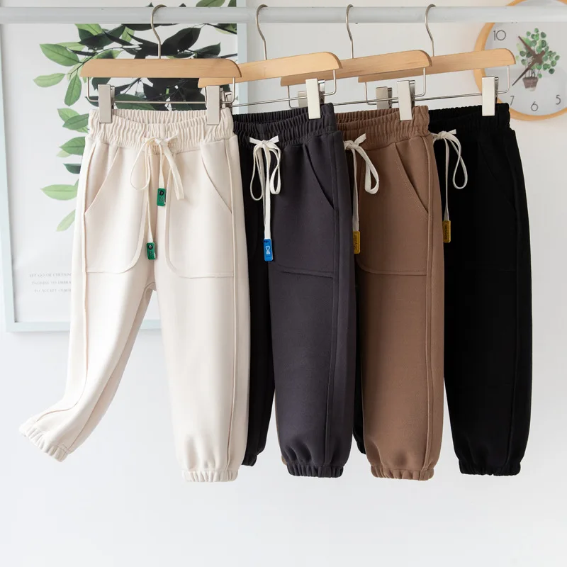 

Boys girls Free Shipping autumn spring winter New sport pants solid Children clothes 3-9year students 100-150 Casual pant
