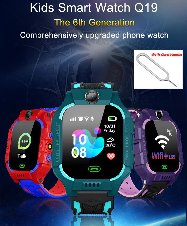 Smartwatch Z6 Con Sim Card E Card Needle Call Phone Smartwatch Fotocamera Impermeabile Touch-Screen Sveglia Smartwatch Per Bambini