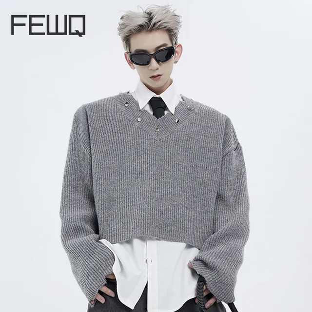 FEWQ Men s V-neck Sweater: A High Street Fashion Statement