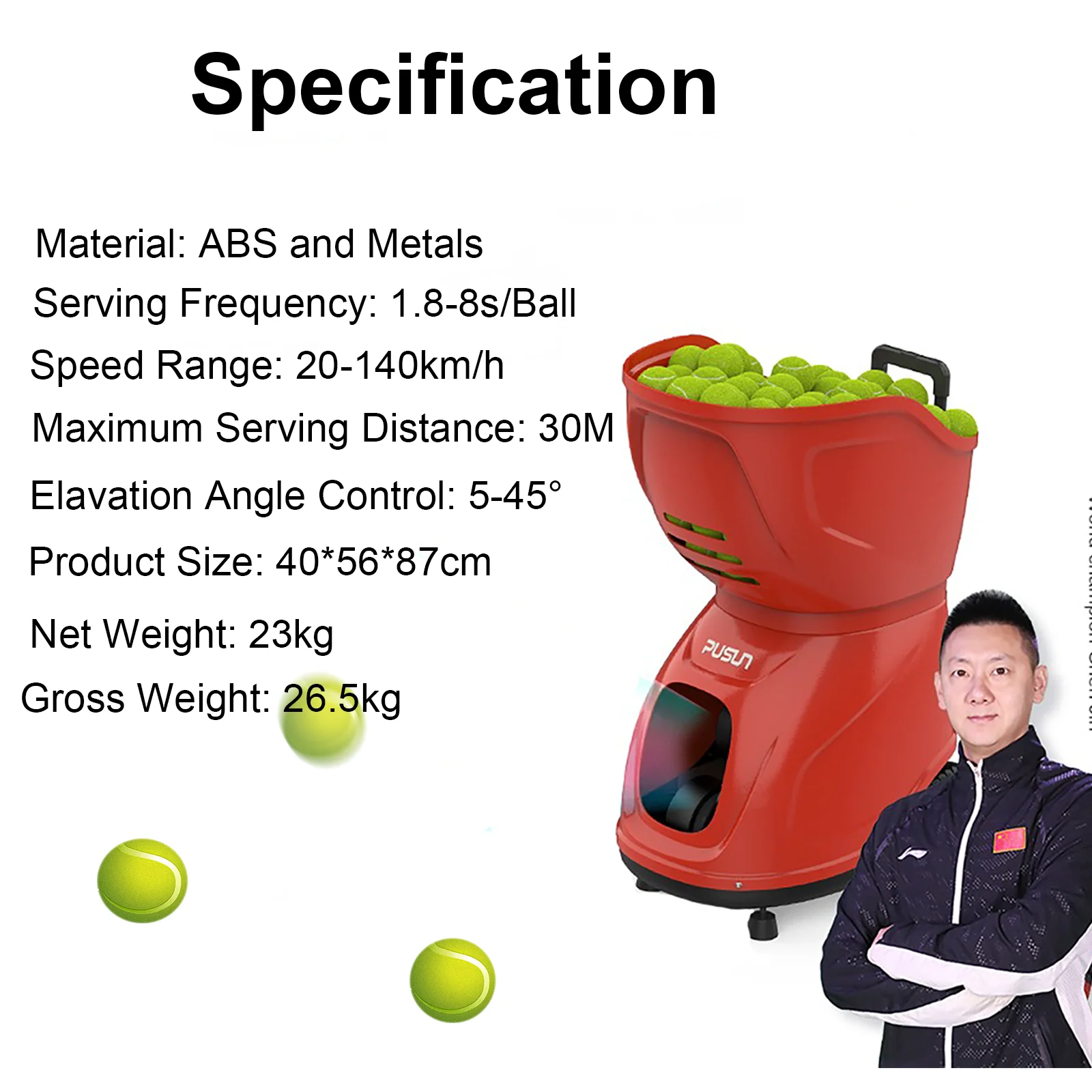 PUSUN PT-9001 Tennis Ball Machine 4