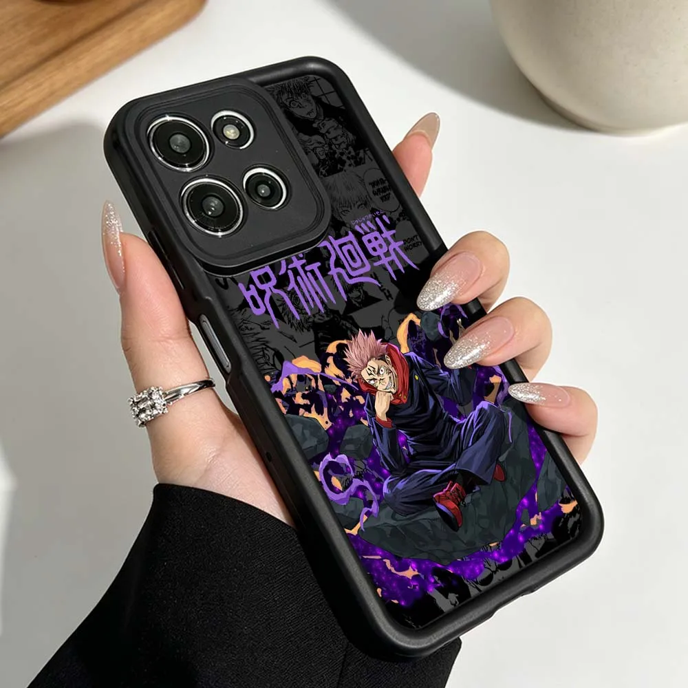 Trendy Anime Jujutsu Kaisen Silicone Phone Case with Eye Ladder Design