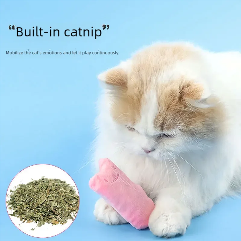 Interactive Catnip Plush Toy - Teeth Grinding  Chewing Toy for Cats