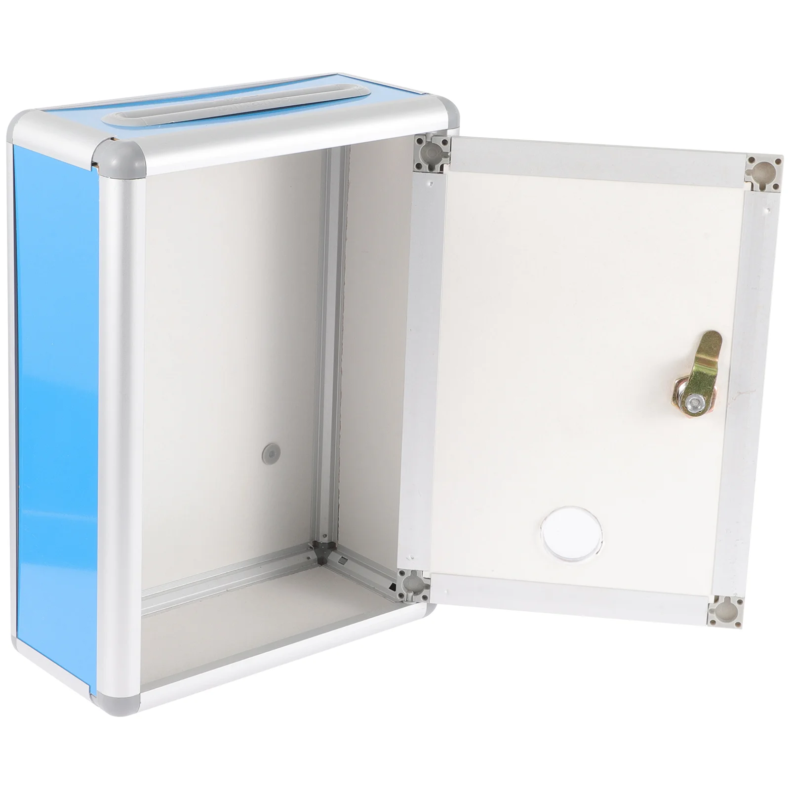 

Metal Donation Box Suggestion Ballot Box Public Voting Box Lock Letter Post Container Secure Safe Storage Jar Voting