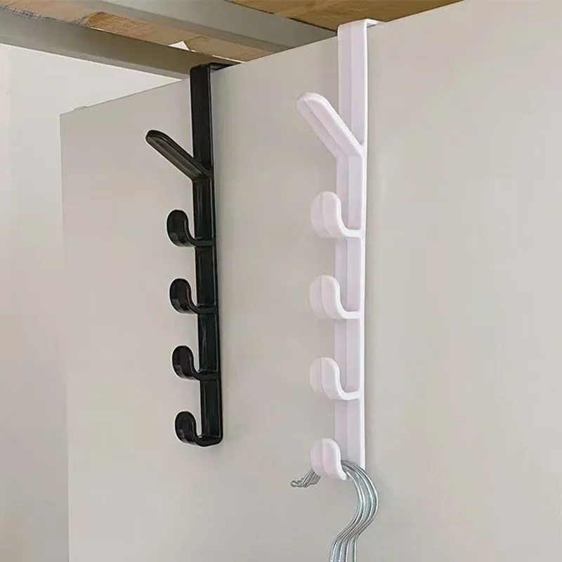 5 Hooks Multifunctional Creative Portable Wardrobe Coat Hook Kitchen Bathroom Behind The Door Towel Hanger Storage Hooks