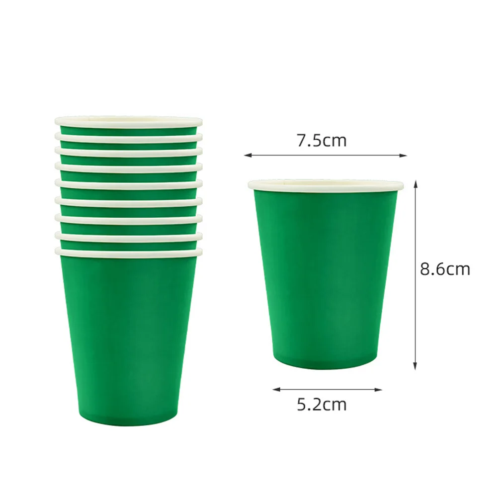 Pack of Disposable Solid Color Paper Cups for Parties, Events, and Everyday Use