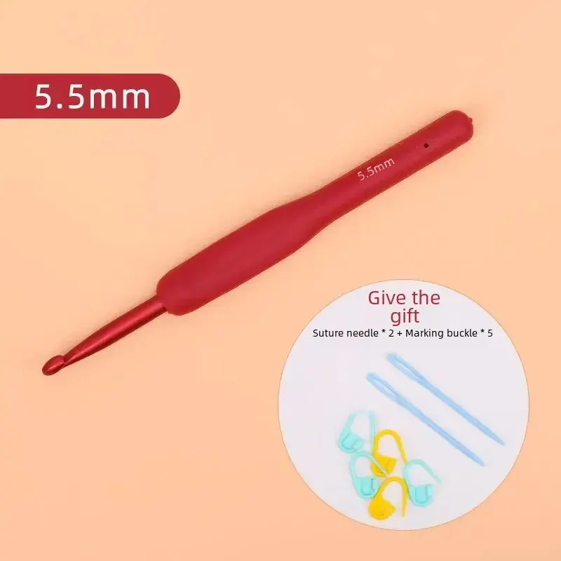 5.5mm red soft handle crochet hook