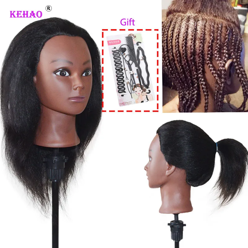 Mannequin Head with Human Hair Mannequin Head 14 inch 100% Real Hair  Training Head Doll Head for Hairdresser Practice Styling Cosmetology Mannequin  Head Hair with Free Clamp Stand (14 inch, D-D) 